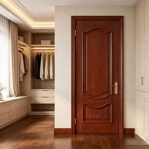 Puertas de Madera Compuesta Lacada <span class=keywords><strong>Caoba</strong></span> con Tallado Europeo para Dormitorio, Hotel, Apartamento, Villa, Impermeable - Product Image 4