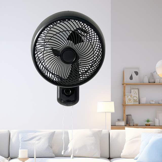 Home Wall Mounted Low Noise 9.9 Inch 90 Degree Oscillation Electric Fan Plastic Adjustable Tilt Easy Install Household Energy