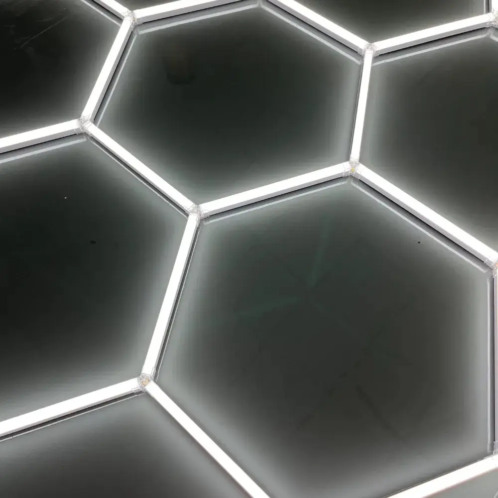 Bricolage Design Hexagonal Led Atelier Garage Lavage de voiture Beauté Auto Lumières Polonais