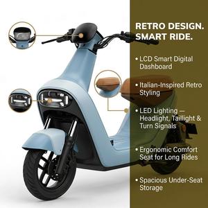 Motocicleta Eléctrica de Alto Rendimiento con Motor de 400W para Dos Personas, Cuadro de Acero, Scooter Eléctrico de 2 Ruedas - Product Image 5