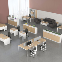 Mobilier de bureau modulaire moderne 6 places face à face, poste de travail pour le personnel avec bureau et ensembles de