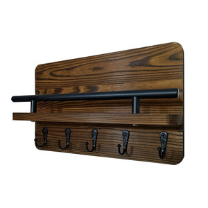 Estante <span class=keywords><strong>de</strong></span> Almacenamiento Colgante <span class=keywords><strong>de</strong></span> Madera Maciza Estilo Art Deco para Llaves, Correo y Cartas, para Baño, Entrada o Pasillo - Product Image 1