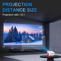 Mini projecteur LED M60, projection 3m, 720P, haut-parleurs intégrés, home cinéma portable