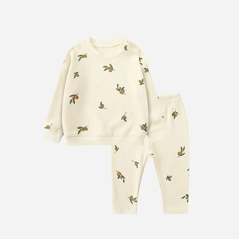 High Quality Super Soft Baby Pajamas Set Custom Prints Newborn Baby Clothes Long Sleeve Tops+ Pants Toddler Suits