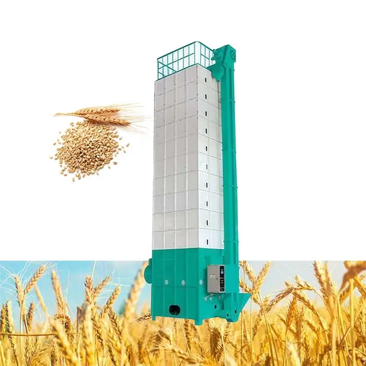 Mesin Pertanian pengering vertikal Paddy 15 ton pengering gandum sirkulasi udara panas dengan konsumsi rendah