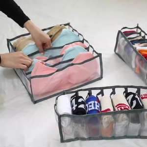 Tủ quần áo ngăn tách đồ lót lưu trữ di động hộp lưới có thể giặt quần áo tổ chức ngăn kéo - Product Image 5