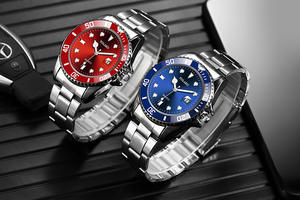 YWB003 <span class=keywords><strong>Funky</strong></span> Haute Qualité Date Fantaisie Design Prêt Stock Étanche Sport hommes Montre À Quartz Bande En Acier Inoxydable - Product Image 3