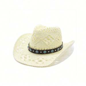 Sombreros de Vaquero Clásicos Stetson de Ala Ancha Lisos al por Mayor con Visera de Papel Estilo Western para Fiestas y Viajes Unisex - Product Image 5