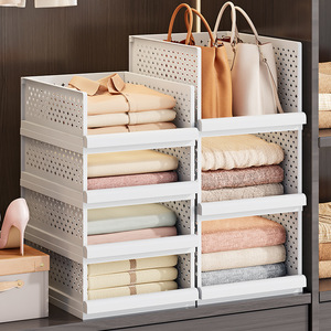 Clothing Organizer Drawer Type Storage Rack Foldable Layered <b>Wardrobe</b> Closet Organizer Solid Color Rectangle Eco Friendly - Product Image 3