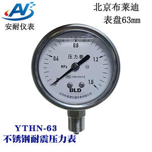 Blvd Stainless Steel Pressure <b>Gauge</b> YTHN-63 1.6 Accuracy <b>Thread</b> Connection Vacuum <b>Gauge</b> - Product Image 2