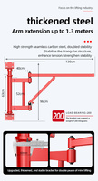 Mini grue électrique pliable 220V, capacité de charge 200kg, support de levage rotatif pour fenêtre domestique