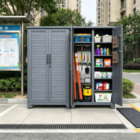 Armoire de rangement économique pour nettoyage, casier de rangement pour outils d'entretien, organisateur de balais et serpillères, poudre