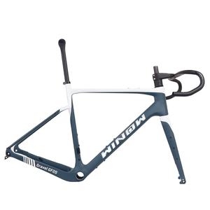 Neuester 700C Cyclocross <span class=keywords><strong>Gravel</strong></span> Fahrradrahmen, Vollcarbon, für Steckachse 100*12/142*12 mit Innenverlegten Zügen - Product Image 1