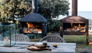 Corten-chimenea exterior de acero extra grande, calentadores de madera modernos - Product Image 3