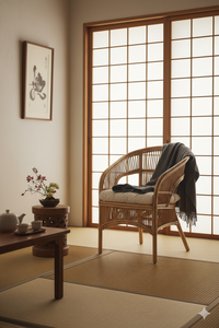 Silla Fabiano Moderna de Ocio con Bambú y Ratán/Mimbre, Diseñada para Comodidad y Estilo, para Dormitorio y Uso en Hoteles - Product Image 2