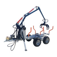 1.5 tonnes grue à bois hydraulique ATV bûche chargeur bois de chauffage remorque avec grappin
