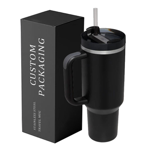 Taza de viaje aislada personalizada con pajita y tapa a prueba de salpicaduras, vaso de acero inoxidable de 40 oz para bebidas frías y calientes - Product Image 1