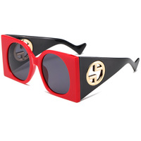 Lunettes de Soleil Carrées Géantes de Luxe 2025 pour Femme, Décoration Cercle Unique, Teintes Dégradées Oversize et Sexy