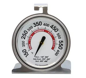 NSF認定2.5 "ピザステンレス鋼ストーブメタリックバイメタルキッチンオーブン温度計