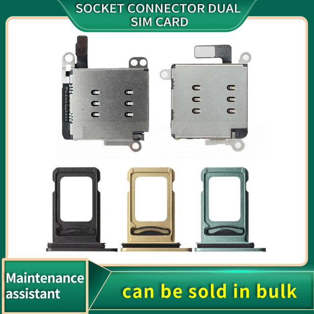 Original Adapter Socket Connector Dual Micro Sim Card Flex Cable For iPhone 11 XR Sim Card Tray Slot Holder Repair Parts
