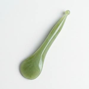 Outil <span class=keywords><strong>de</strong></span> massage Gua Sha en forme <span class=keywords><strong>de</strong></span> cuillère ronde en jade, baguette <span class=keywords><strong>de</strong></span> massage pour le visage, la tête, le cou, les yeux, stylo d'acupuncture, pierre d'aventurine naturelle, produit <span class=keywords><strong>de</strong></span> beauté - Product Image 4
