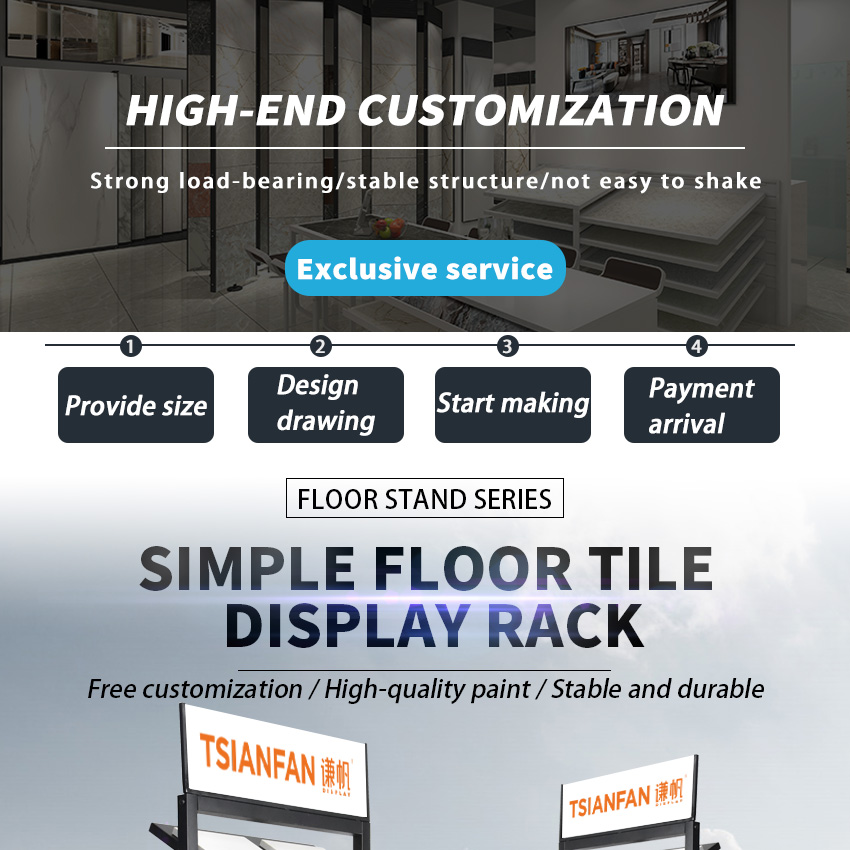 Wholesale Floor Stands Tower Marble Stone Quartz Granite Floor Standing Rack Rectangular Ceramic Tile Display Stand Rack