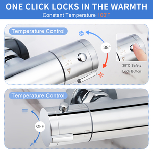 TOPWAY Ensemble <span class=keywords><strong>de</strong></span> <span class=keywords><strong>douche</strong></span> thermostatique <span class=keywords><strong>économique</strong></span> Finition chromée Robinet Mélangeur <span class=keywords><strong>de</strong></span> <span class=keywords><strong>douche</strong></span> Pommeau <span class=keywords><strong>de</strong></span> <span class=keywords><strong>douche</strong></span> - Product Image 5