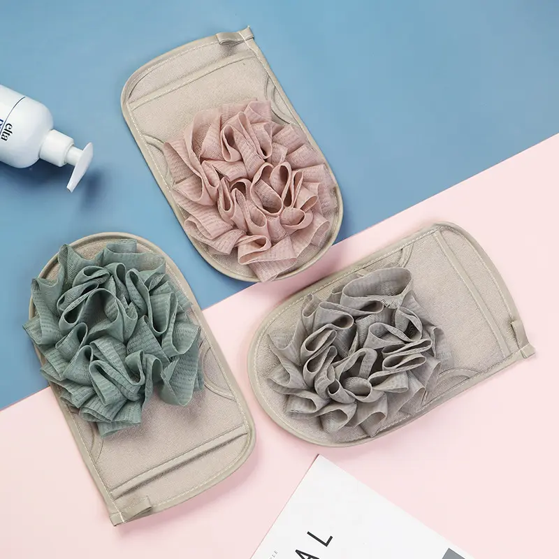 OEM Korean Flower Shape Style Girl Women Design Bathing Pet Grooming Bathroom Massage Exfoliating Bath Brush Glove Sponge Japan