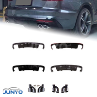 Kit carrosserie Junyo modifié, diffuseur de pare-chocs arrière à quatre sorties, lèvre arrière noire brillante, embout d'échappement pour Audi A4 S4 2020-2025