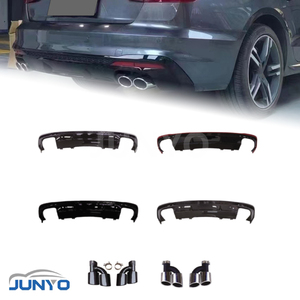 Kit carrosserie Junyo modifié, diffuseur de pare-chocs arrière à quatre sorties, lèvre arrière noire brillante, embout d'échappement pour <span class=keywords><strong>Audi</strong></span> A4 <span class=keywords><strong>S4</strong></span> 2020-2025 - Product Image 1