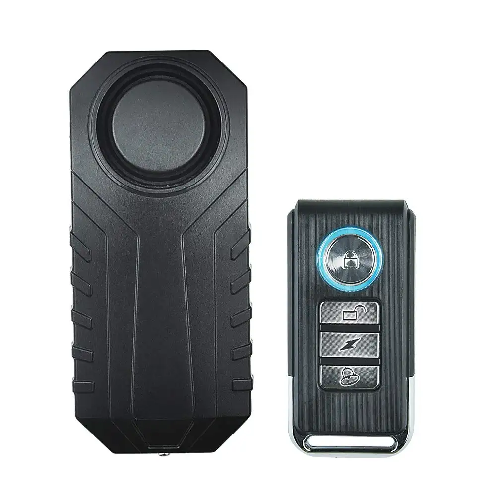Impermeable sensor de vibración distancia alarma inalámbrico para coche motor de bicicleta remoto sistema de alarma para vehículos