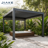 Jiake 6063-T5 Aluminium-Pergola mit Motorisiertem Lamellendach für Spa, Wellness, Garten, Terrasse, Außenbereich, Pavillon