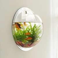 Vase et pot de fleurs en acrylique mural, aquarium créatif monobloc pour poissons rouges, décoration d'intérieur