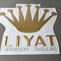 Letrero Metálico 3D Personalizado de Acero Inoxidable Dorado Brillante de Alta Gama, Logotipo de Tienda, Publicidad Exterior para Empresas, Hospitales, Parques