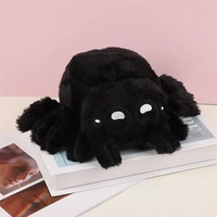 Poupée d'araignée à queue rouge en peluche pour Halloween, jouet de simulation d'araignée miniature, cadeau amusant pour machine à griffes