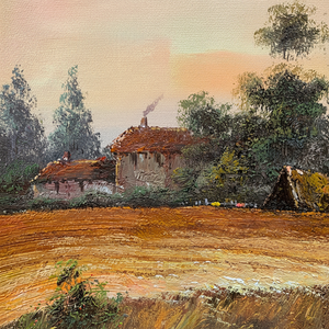 Dipinti a Olio Fatti a Mano 20 Pollici x 24 Pollici, 100% Dipinti a Mano, Arte Classica di Campo, Lussuoso Quadro Astratto con Albero per Soggiorno 3D - Product Image 1