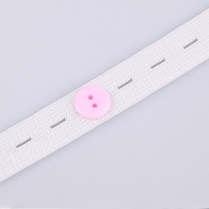White/<span class=keywords><strong>Black</strong></span> Silk Knitted Webbing Flat <span class=keywords><strong>Elastic</strong></span> <span class=keywords><strong>Band</strong></span> com Button Hole DIY Vestuário Acessórios de Costura em 15/20/25/30mm Tamanhos - Product Image 1
