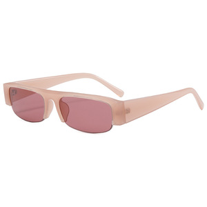 Gafas de Sol Rectangulares de Media Montura con Lentes Degradados, Protección UV380, Unisex, para Exteriores, Estilo Retro para Adultos - Product Image 2