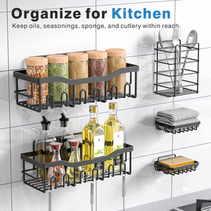 Vendita calda a prova di ruggine in acciaio inox Organizer per <span class=keywords><strong>bagno</strong></span> e <span class=keywords><strong>bagno</strong></span> organizzatore <span class=keywords><strong>adesivo</strong></span> per doccia - Product Image 6