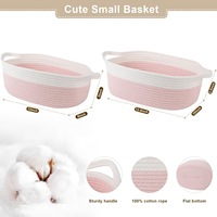 Panier de rangement en tissu tissé moderne fait à la main avec poignée en corde de coton pour organiser les jouets cosmétiques articles divers articles de salle de bain à domicile