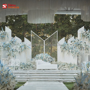 Outdoor Wedding <strong>Backdrop</strong> Drapes S Shape Crooked <strong>Backdrop</strong> <strong>Stand</strong> <strong>with</strong> Fabric Drape Curtain for Event Party <strong>Backdrop</strong> Decoration - Product Image 5
