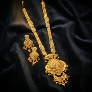 Wholesale 14K 18K 24K Micro Gold Forming Long Necklaces, Traditional Design Necklaces, Brass Micro Gold Filled Long Jewelry Set. - Product Image 1