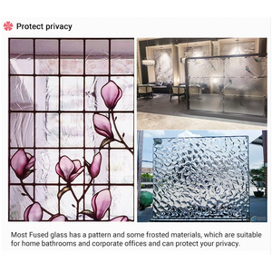 Glastextur aus Schmelzglas ultraklar <span class=keywords><strong>3D</strong></span>-Togehaltes Glas ofen geformtes dekoratives Glas für Innendesign - Product Image 5