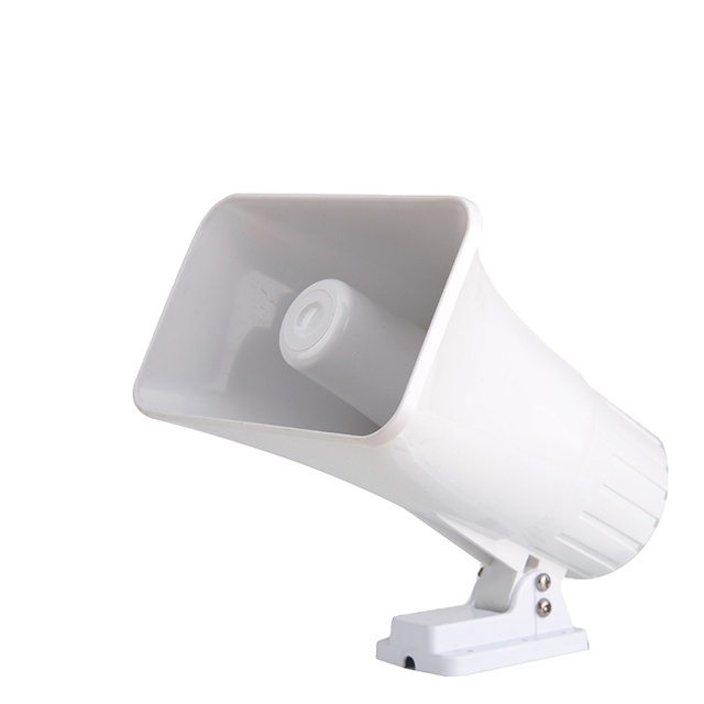 White Outdoor Electronic Alarm Siren Loud Horn Speaker 8 Ohm
