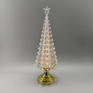 New 42.5cm Warm White <b>Light</b> Colorful Christmas <b>Tree</b> with Gold Base Desktop Decor - Product Image 2