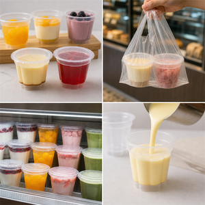 Gobelet en plastique transparent de 120 ml pour pudding, gelée, <span class=keywords><strong>mousse</strong></span>, dessert, avec film d'étanchéité de qualité alimentaire - Product Image 3