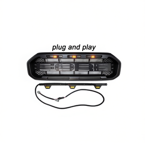 Kit de calandre style Ford Ranger Raptor avec feux LED, installation facile, matériau ABS, 2019-2020, accessoire électronique auto - Product Image 1