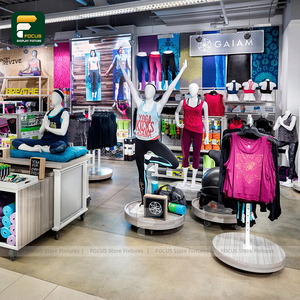 Support d'affichage de vente au détail en intérieur, présentoir modulaire pour vêtements de fitness, gondole mobile, rangement pour accessoires de yoga, meubles roulants - Product Image 2