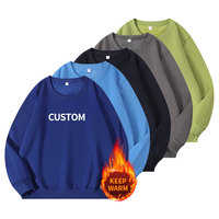 Sweat-shirts amples pour hommes avec logo personnalisé brodé et imprimé, 100% coton, intérieur en molleton, col rond, chauds et confortables