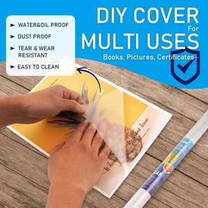 Rouleau de papier de contact transparent pour livres Protecteur de papier de couverture de <span class=keywords><strong>livre</strong></span> auto-adhésif transparent - Product Image 6